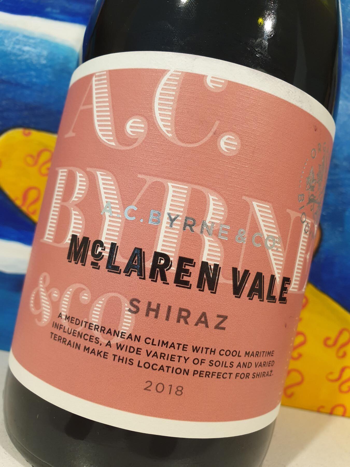 Brilliant A.C. Byrne & Co McLaren Vale Biodynamic Shiraz 2018
